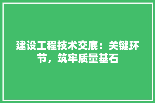 建设工程技术交底：关键环节，筑牢质量基石 中式风格装饰