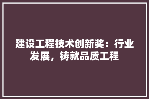 建设工程技术创新奖：行业发展，铸就品质工程 中式风格装饰