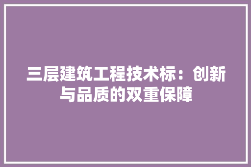 三层建筑工程技术标：创新与品质的双重保障 木雕艺术