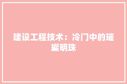 建设工程技术：冷门中的璀璨明珠 中式风格装饰