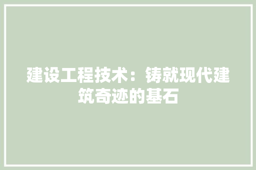 建设工程技术：铸就现代建筑奇迹的基石 中式风格装饰