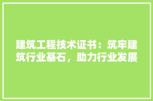 建筑工程技术证书：筑牢建筑行业基石，助力行业发展新篇章 中式风格装饰
