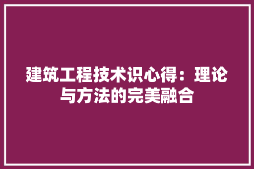 建筑工程技术识心得：理论与方法的完美融合 中式风格装饰