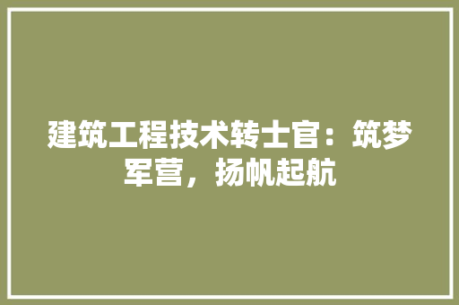 建筑工程技术转士官：筑梦军营，扬帆起航 中式风格装饰