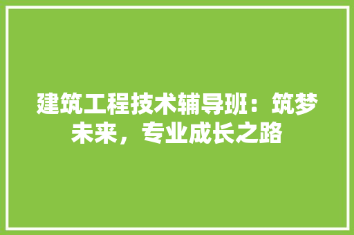 建筑工程技术辅导班：筑梦未来，专业成长之路 中式风格装饰
