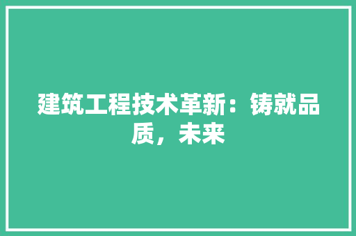 建筑工程技术革新：铸就品质，未来 中式风格装饰
