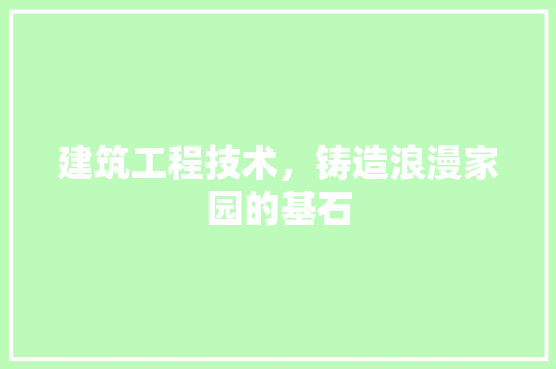 建筑工程技术，铸造浪漫家园的基石 中式风格装饰