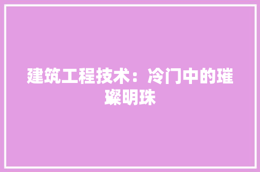 建筑工程技术：冷门中的璀璨明珠 中式风格装饰
