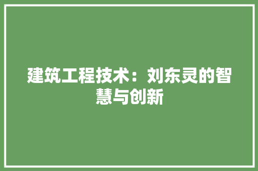 建筑工程技术：刘东灵的智慧与创新 中式风格装饰