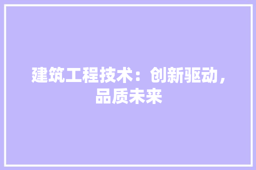 建筑工程技术：创新驱动，品质未来 中式风格装饰