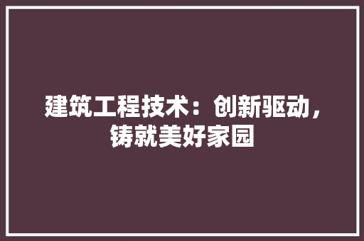 建筑工程技术：创新驱动，铸就美好家园 中式风格装饰