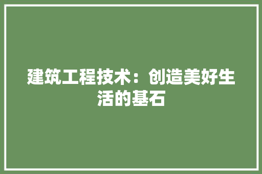 建筑工程技术：创造美好生活的基石 中式风格装饰