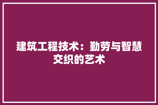 建筑工程技术：勤劳与智慧交织的艺术 中式风格装饰