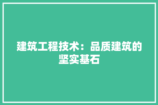 建筑工程技术：品质建筑的坚实基石 中式风格装饰