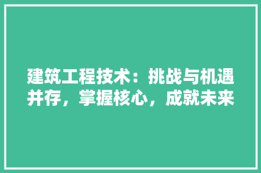 建筑工程技术：挑战与机遇并存，掌握核心，成就未来 中式风格装饰