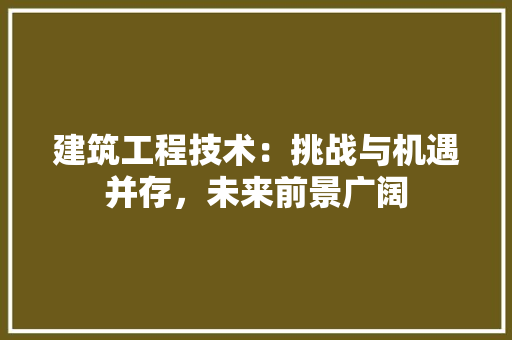 建筑工程技术：挑战与机遇并存，未来前景广阔 中式风格装饰