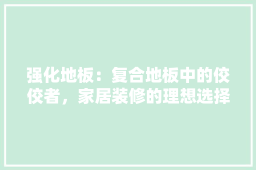 强化地板：复合地板中的佼佼者，家居装修的理想选择 中式风格装饰