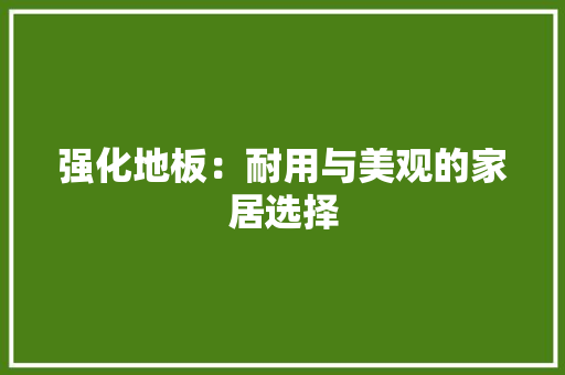 强化地板：耐用与美观的家居选择 中式风格装饰