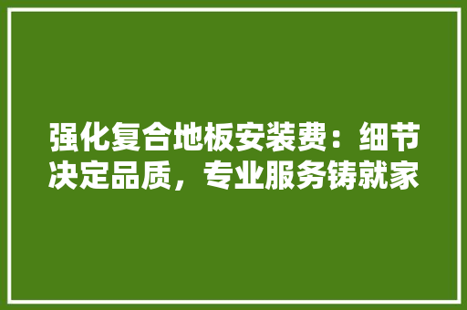 强化复合地板安装费：细节决定品质，专业服务铸就家居之美