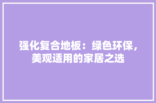 强化复合地板：绿色环保，美观适用的家居之选 中式风格装饰