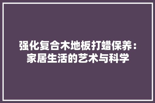 强化复合木地板打蜡保养：家居生活的艺术与科学 中式风格装饰