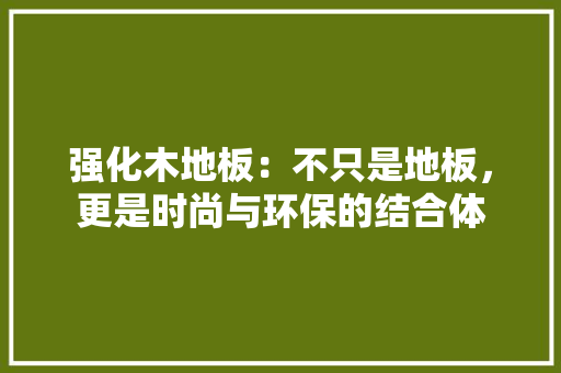 强化木地板：不只是地板，更是时尚与环保的结合体 中式风格装饰
