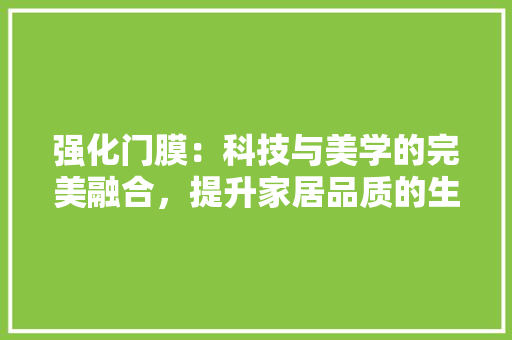 强化门膜：科技与美学的完美融合，提升家居品质的生活之选 中式风格装饰