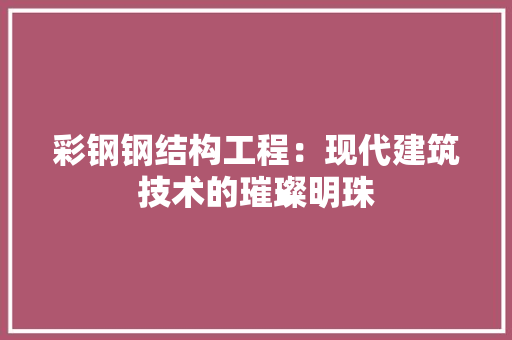 彩钢钢结构工程：现代建筑技术的璀璨明珠 中式风格装饰