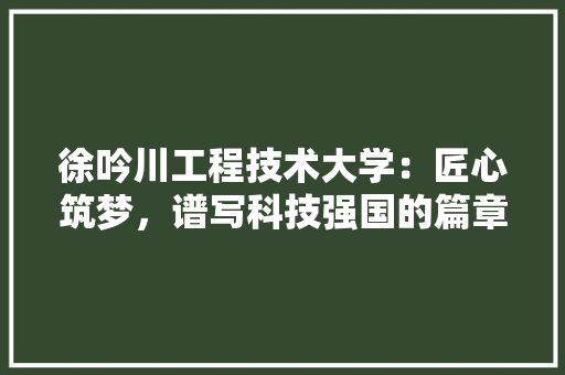 徐吟川工程技术大学：匠心筑梦，谱写科技强国的篇章 中式风格装饰