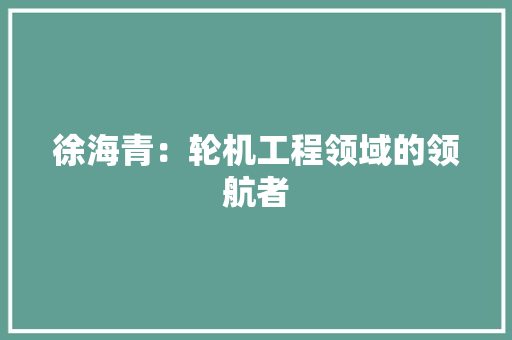 徐海青：轮机工程领域的领航者 中式风格装饰