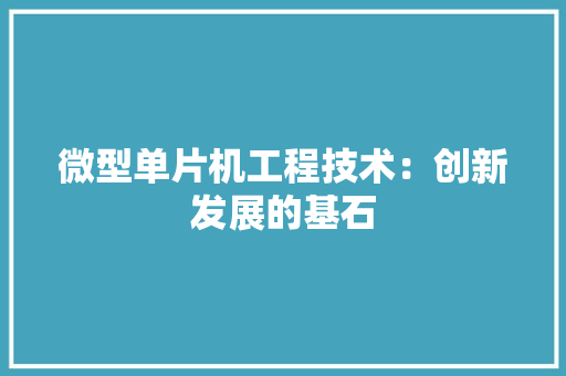 微型单片机工程技术：创新发展的基石 中式风格装饰