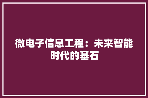 微电子信息工程：未来智能时代的基石 中式风格装饰