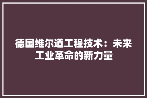 德国维尔道工程技术：未来工业革命的新力量 中式风格装饰