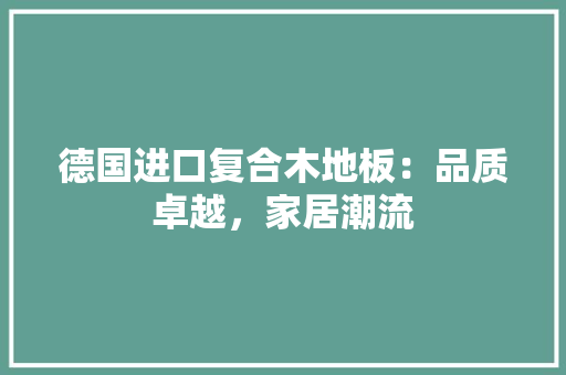 德国进口复合木地板：品质卓越，家居潮流 中式风格装饰