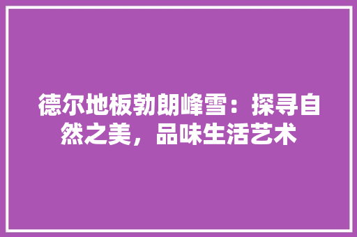 德尔地板勃朗峰雪：探寻自然之美，品味生活艺术 中式风格装饰