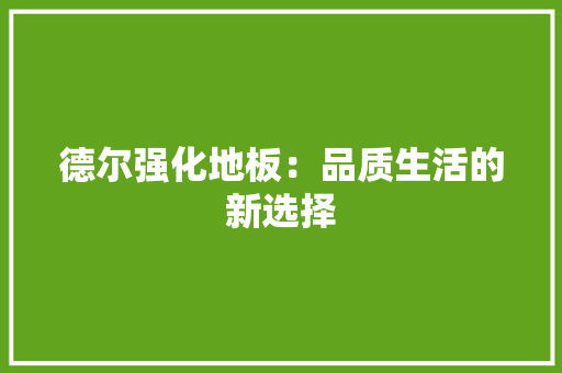 德尔强化地板：品质生活的新选择 中式风格装饰