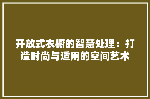 开放式衣橱的智慧处理：打造时尚与适用的空间艺术 中式风格装饰