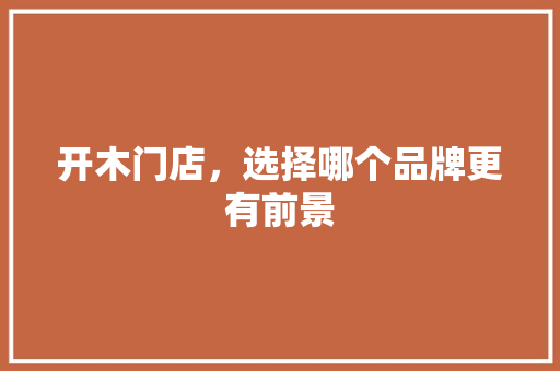开木门店，选择哪个品牌更有前景 中式风格装饰