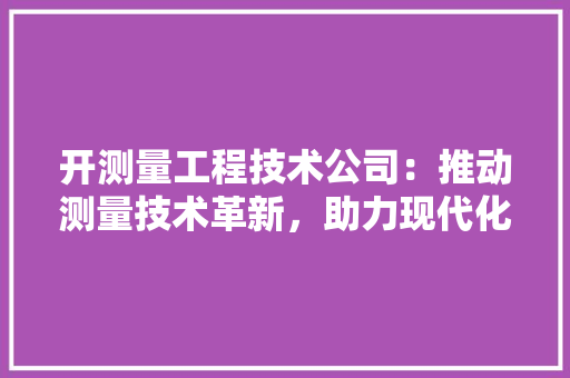 开测量工程技术公司：推动测量技术革新，助力现代化建设 中式风格装饰