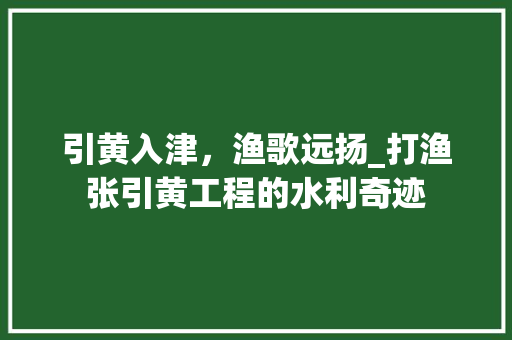 引黄入津，渔歌远扬_打渔张引黄工程的水利奇迹 中式风格装饰