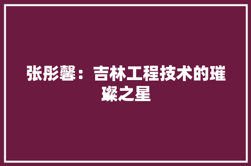 张彤馨：吉林工程技术的璀璨之星 中式风格装饰