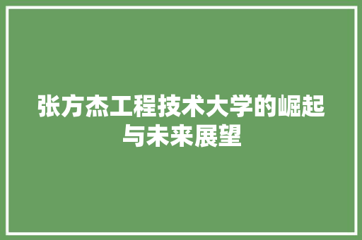 张方杰工程技术大学的崛起与未来展望 中式风格装饰