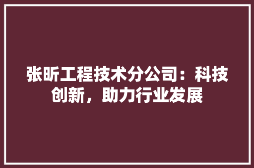 张昕工程技术分公司：科技创新，助力行业发展 中式风格装饰