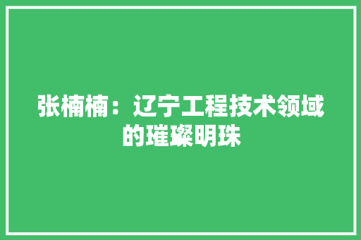 张楠楠：辽宁工程技术领域的璀璨明珠 中式风格装饰