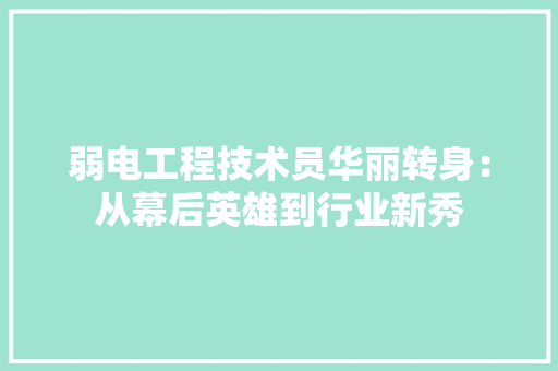 弱电工程技术员华丽转身：从幕后英雄到行业新秀 中式风格装饰