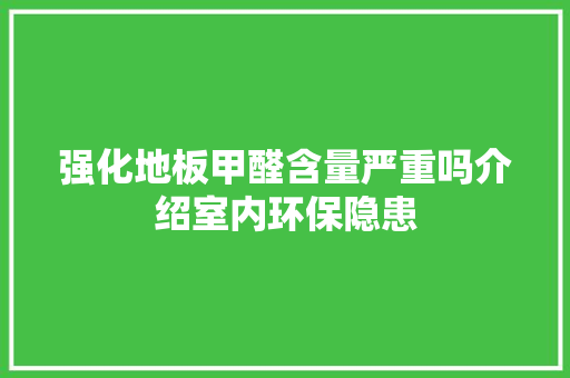 强化地板甲醛含量严重吗介绍室内环保隐患 中式风格装饰
