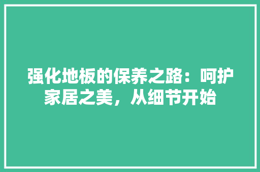 强化地板的保养之路：呵护家居之美，从细节开始 中式风格装饰