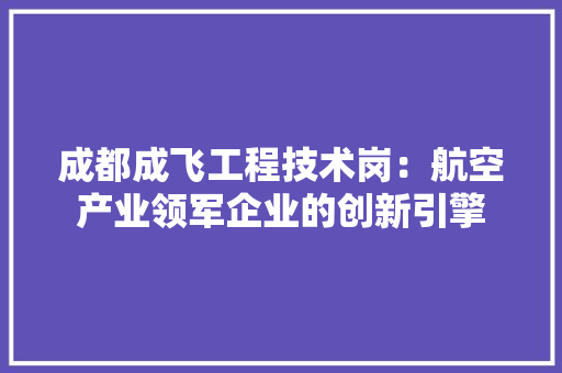 成都成飞工程技术岗：航空产业领军企业的创新引擎 中式风格装饰