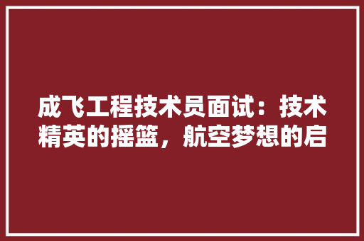 成飞工程技术员面试：技术精英的摇篮，航空梦想的启航 中式风格装饰