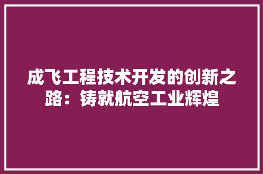 成飞工程技术开发的创新之路：铸就航空工业辉煌 中式风格装饰